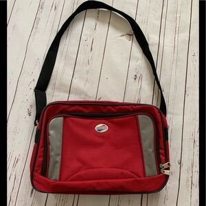 American Tourister Red Gray Carry On Shoulder Bag